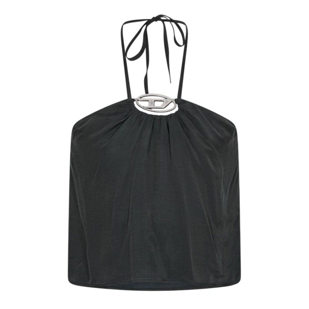 Diesel Womens/Ladies Halter Neck Relaxed Fit Tank Top / Jet Black